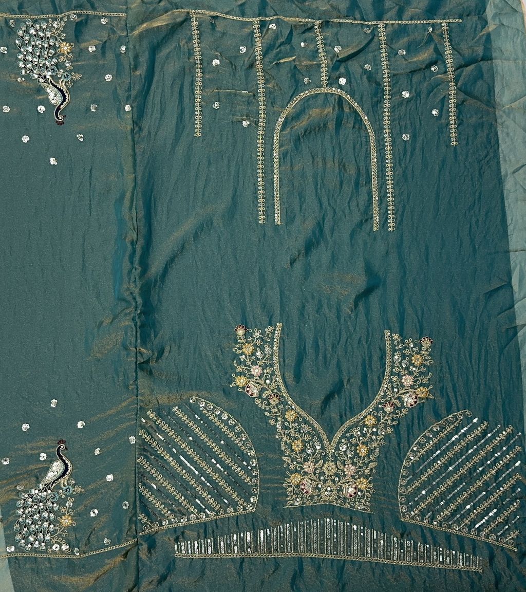 Grey Pure Soft Gadhwal Silk Heavy Embroidery Work Bridal Lehenga