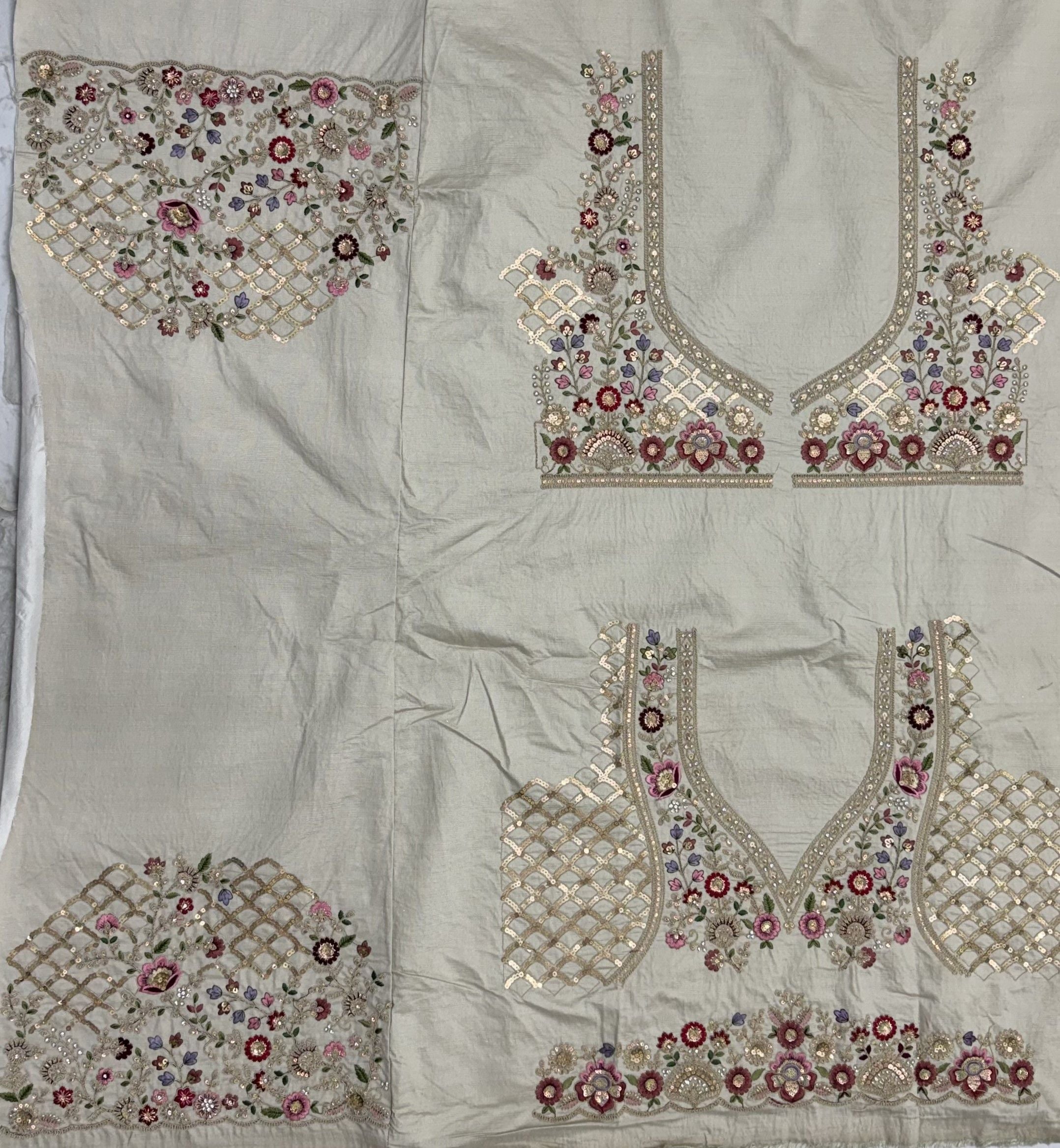 Off White Pure Soft Gadhwal Silk Heavy Embroidery Work Bridal Lehenga Choli