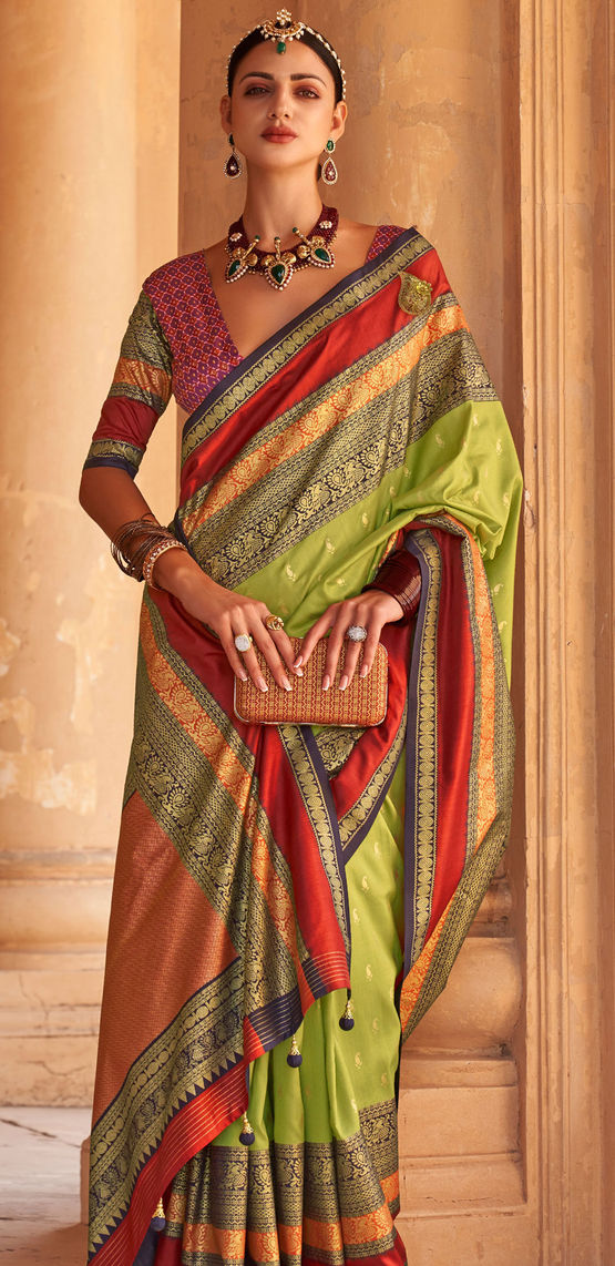 Green Patola Silk Traditional Woven Saree 