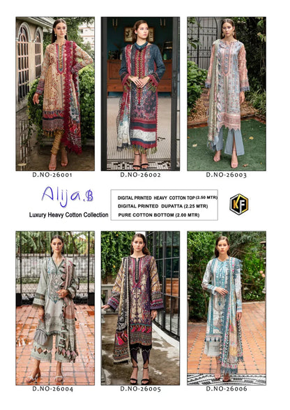 Keval Fab Alija B Vol 26 Lawn Cotton Printed Dress Material (390x06)