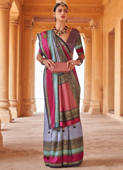 Blue Patola Silk Traditional Woven Saree 