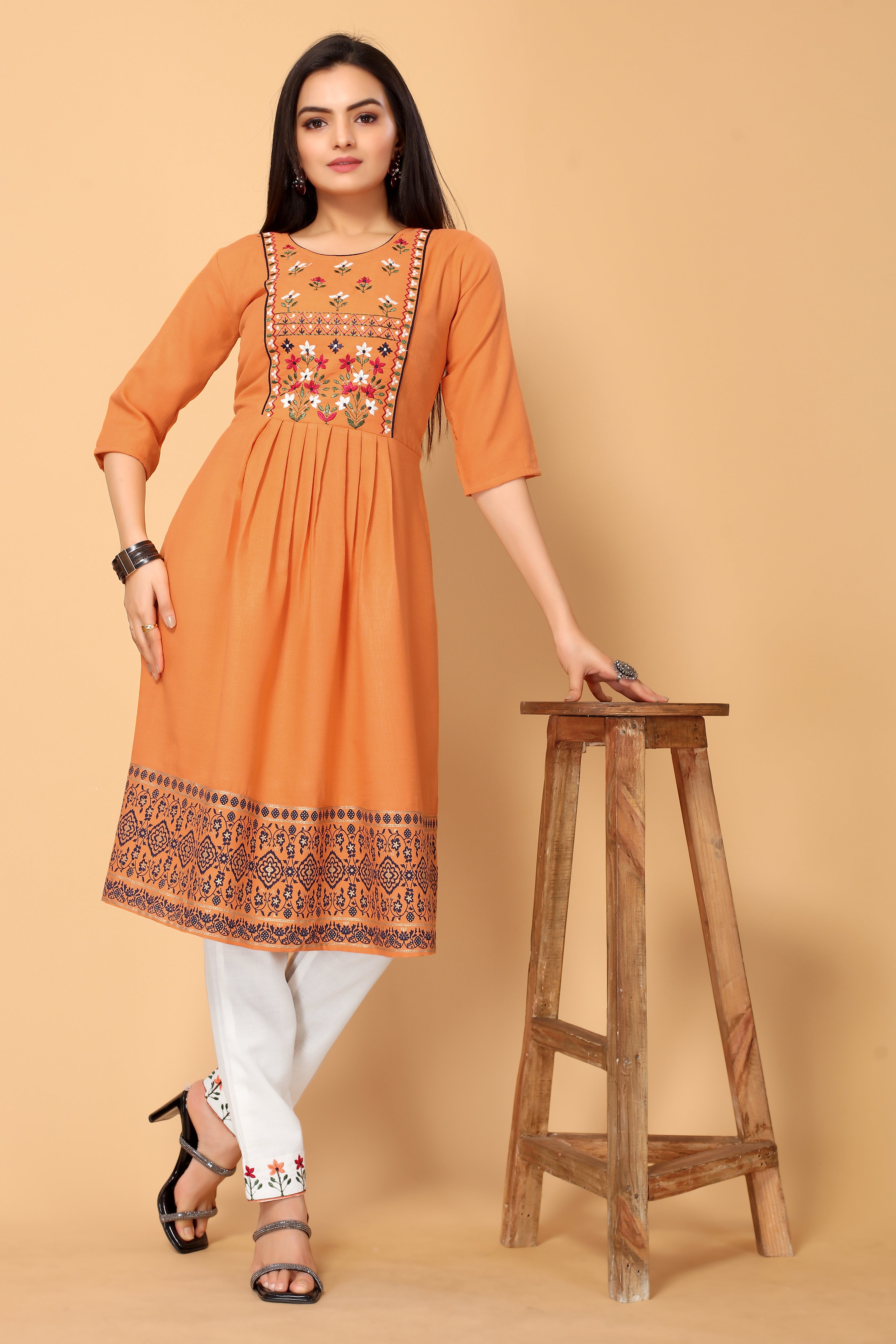 NEHA FESTIVE WEAR KURTI-BOTTOM SET