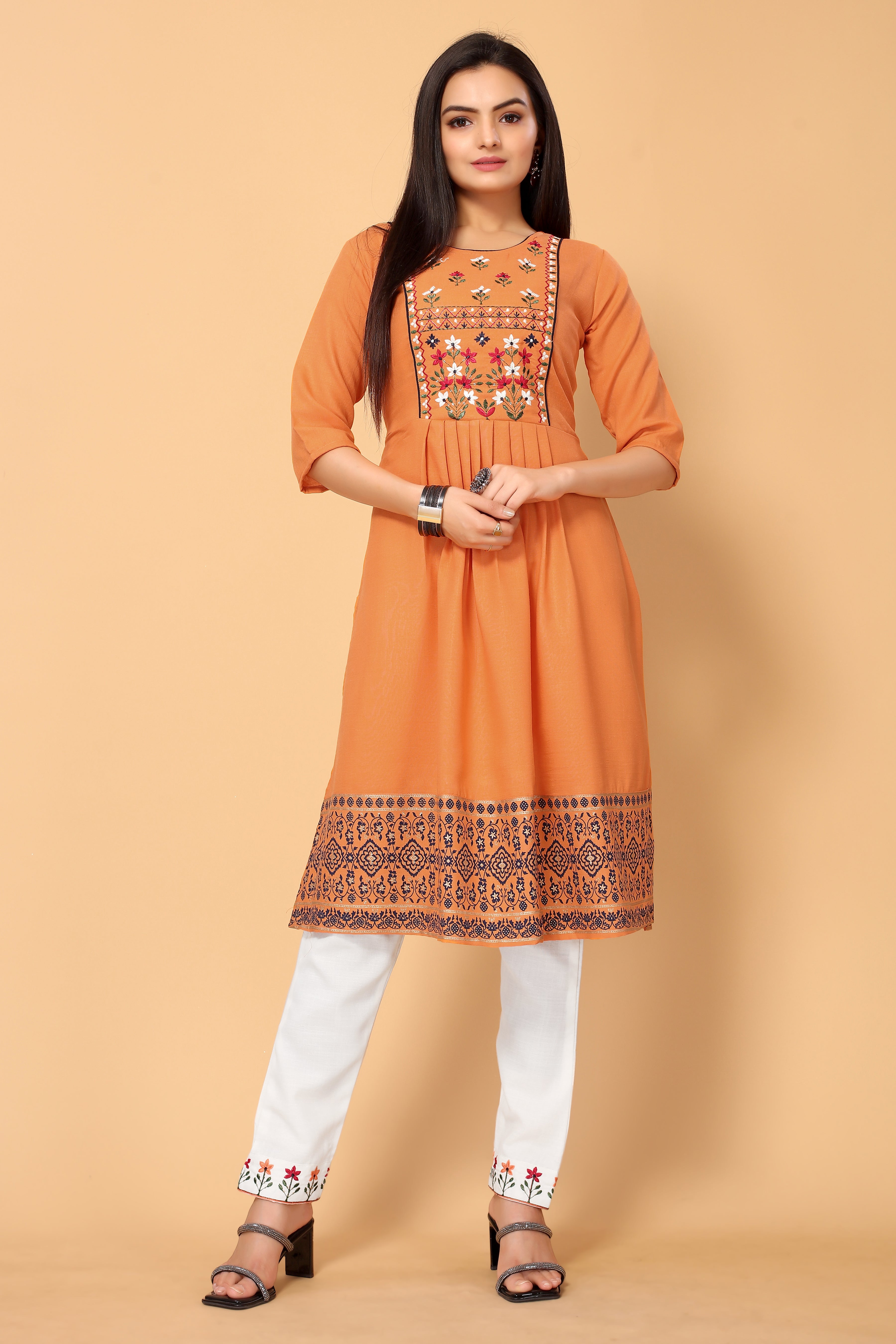 NEHA FESTIVE WEAR KURTI-BOTTOM SET