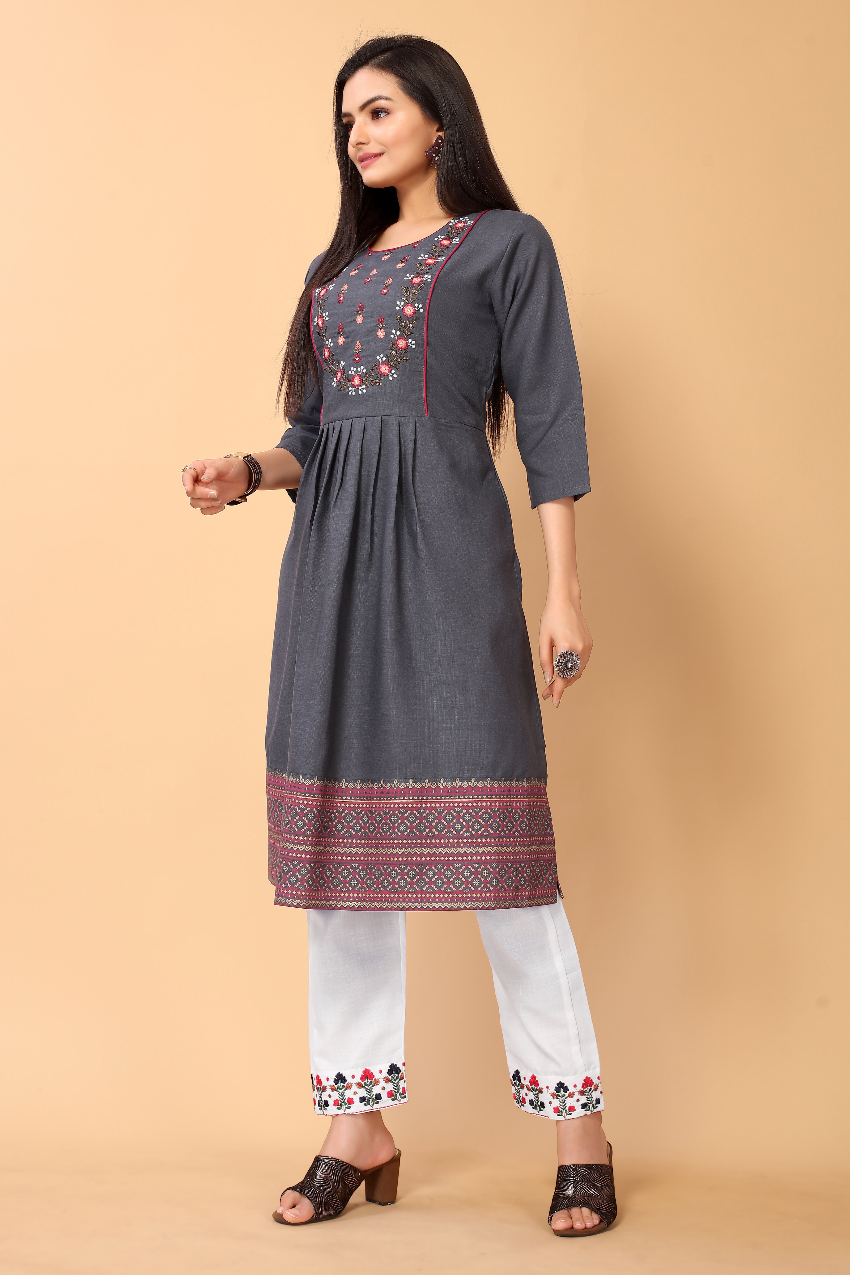 NEHA FESTIVE WEAR KURTI-BOTTOM SET