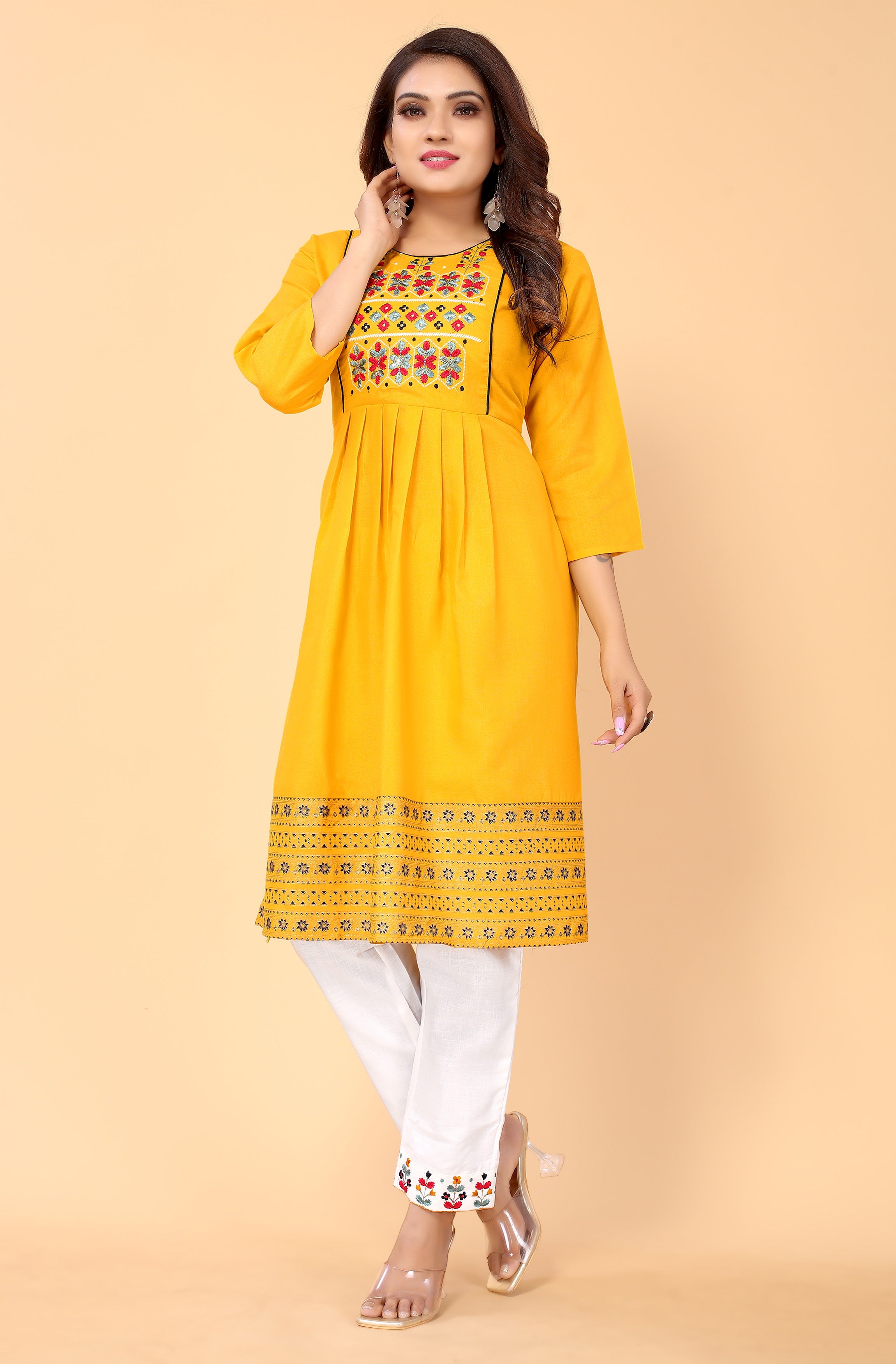 NEHA FESTIVE WEAR KURTI-BOTTOM SET