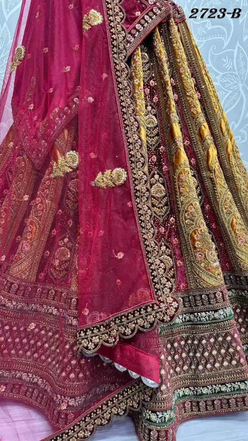 Heavy Velvet Bridal Wedding Lehenga Choli