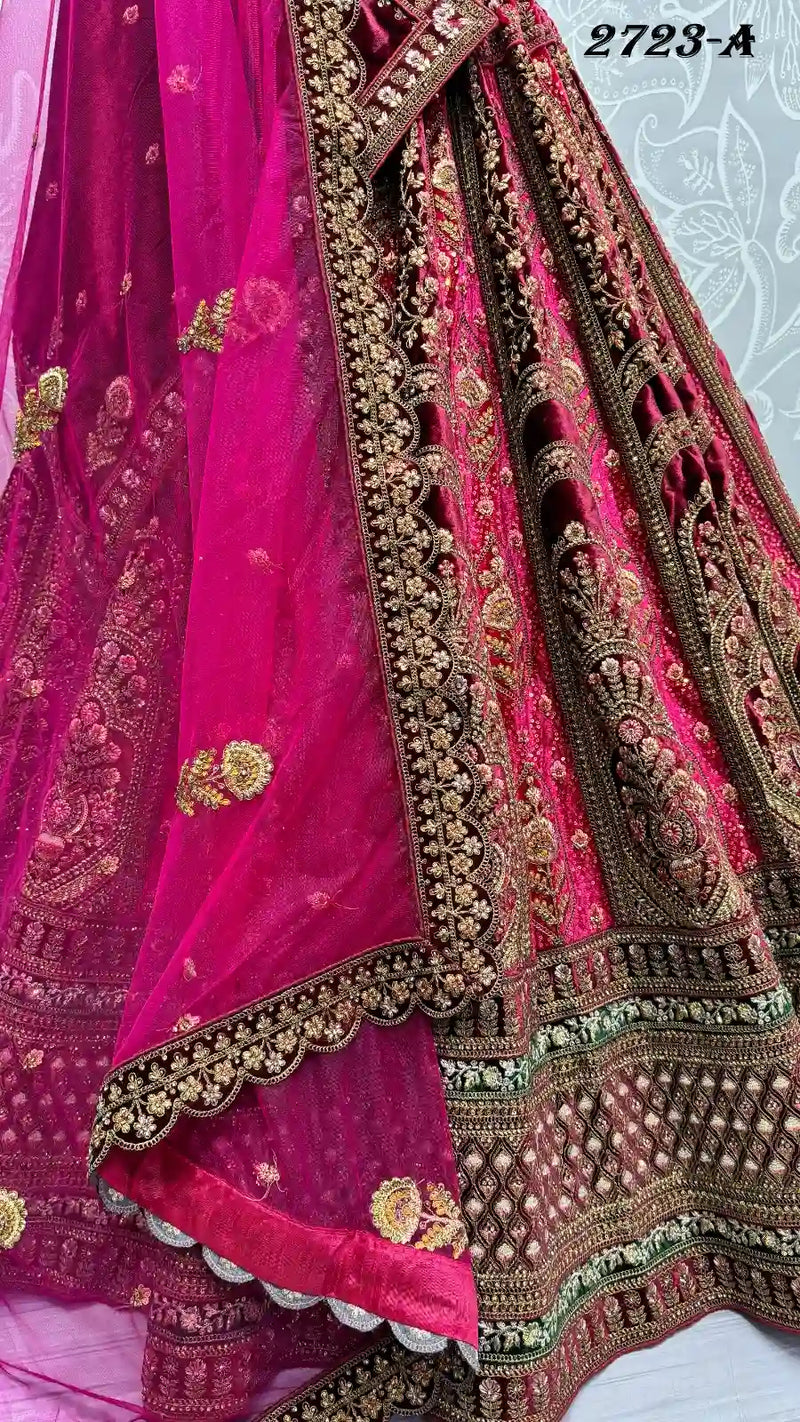 Heavy Velvet Bridal Wedding Lehenga Choli