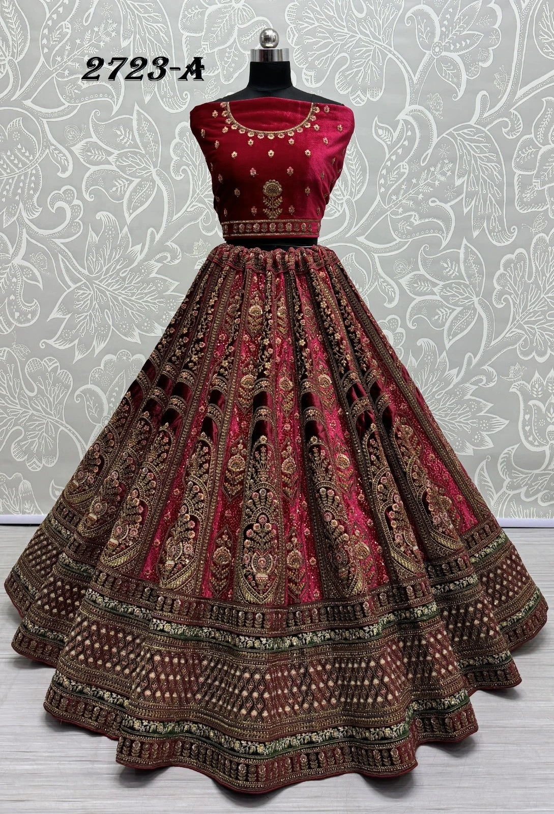 Heavy Velvet Bridal Wedding Lehenga Choli