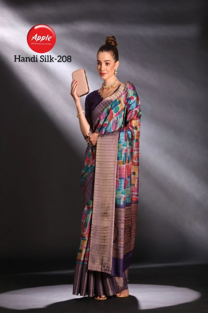 Purple Pure Handi Silk Handloom Saree Row Silk Saree Anant Tex Exports Pvt.Ltd..