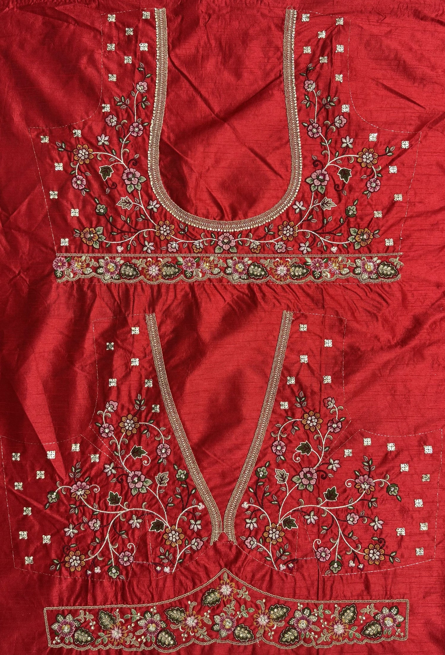 Red Pure Soft Gadhwal Silk Heavy Embroidery Work Bridal Lehenga Choli