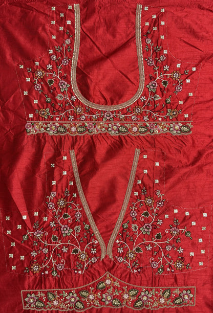 Red Pure Soft Gadhwal Silk Heavy Embroidery Work Bridal Lehenga Choli