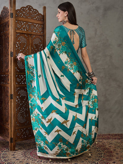 Rama Pure Semi Modal Japan Silk Ajarkh Printed Saree 