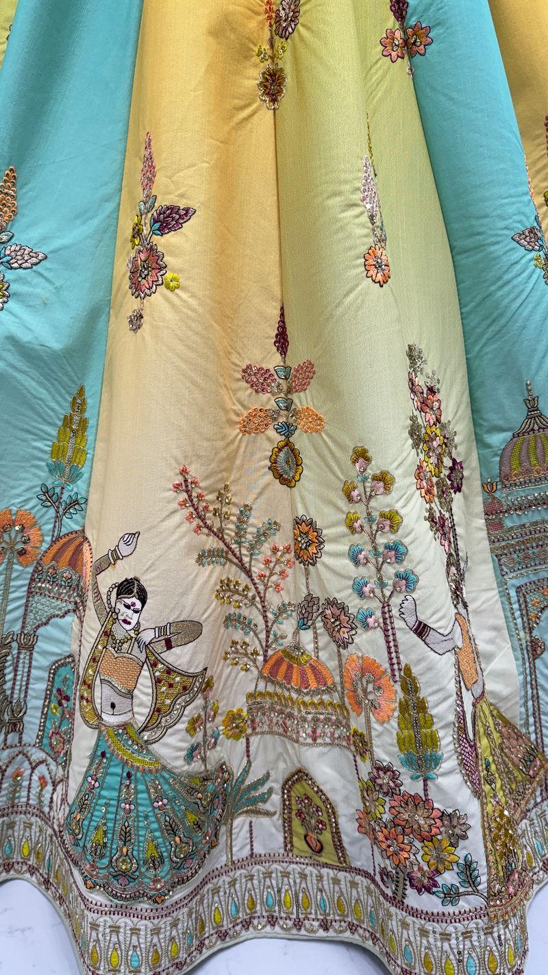 Multi Pista Pure Soft Silk Premium Bridal Lehenga Choli