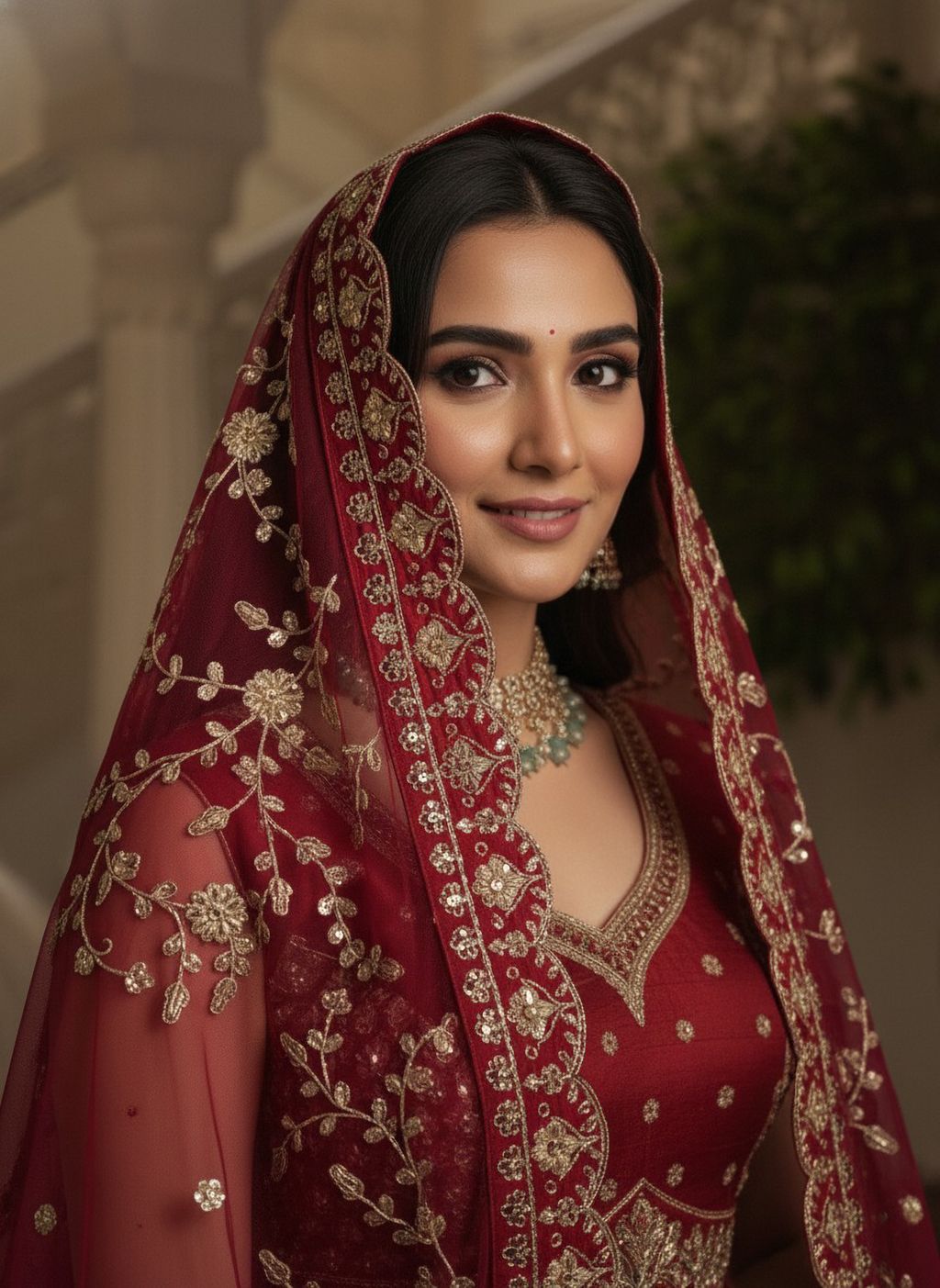 Red Pure Soft Gadhwal Silk Heavy Embroidery Work Bridal Lehenga