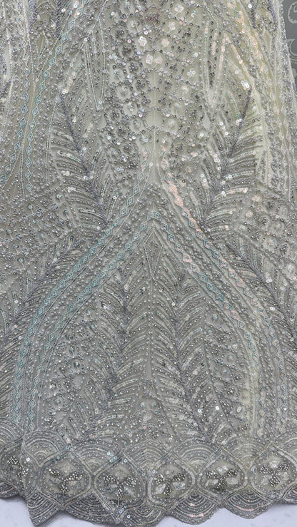 White Pure Soft Heavy net Silk Heavy Embroidery Work Bridal Lehenga
