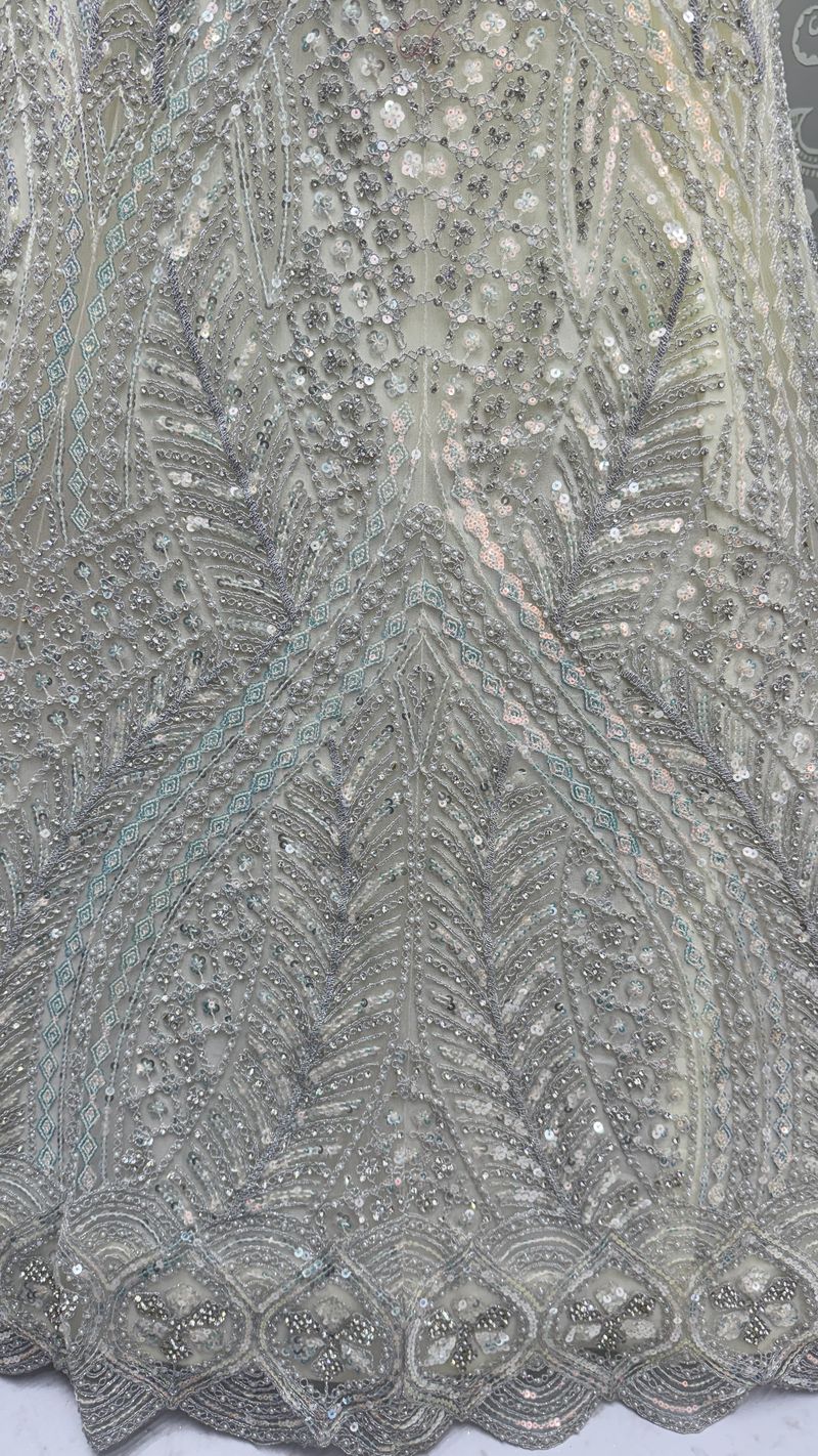 White Pure Soft Heavy net Silk Heavy Embroidery Work Bridal Lehenga