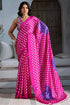 Pink Pure Modal Satin Ajrakh Print Satin Saree Japan Satin Saree Anant Tex Exports Pvt.Ltd..