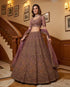 Light Purple Pure Soft Heavy Net Sequins Embroidery Work Bridal Lehenga 