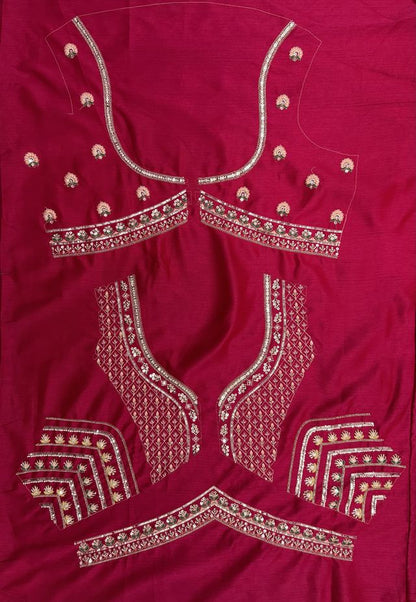 Rani Pink Pure Soft Pink Moti Handwork Peacock Multi Cotton thread Sequins Work Bridal Lehenga Choli