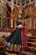 Navratri Garba Special Black Silk Digital Printed Work Chaniya Choli For Women's