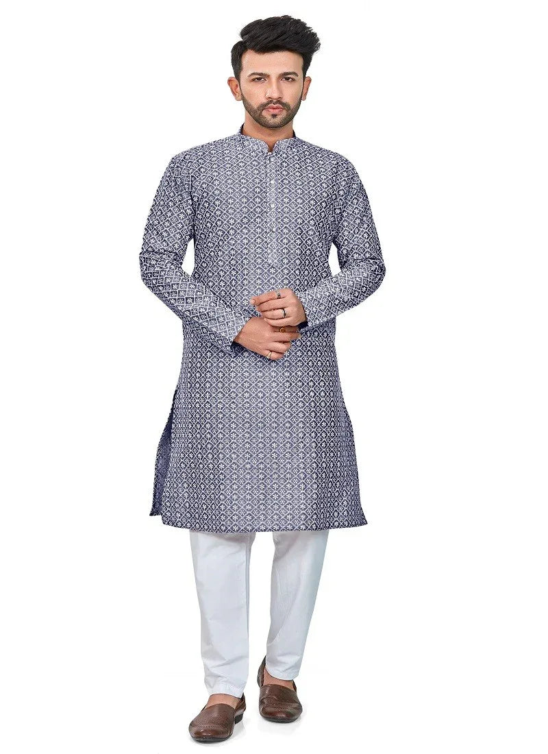 Blue Colour RFSK 0013 Kurta Pajama - Anant Exports