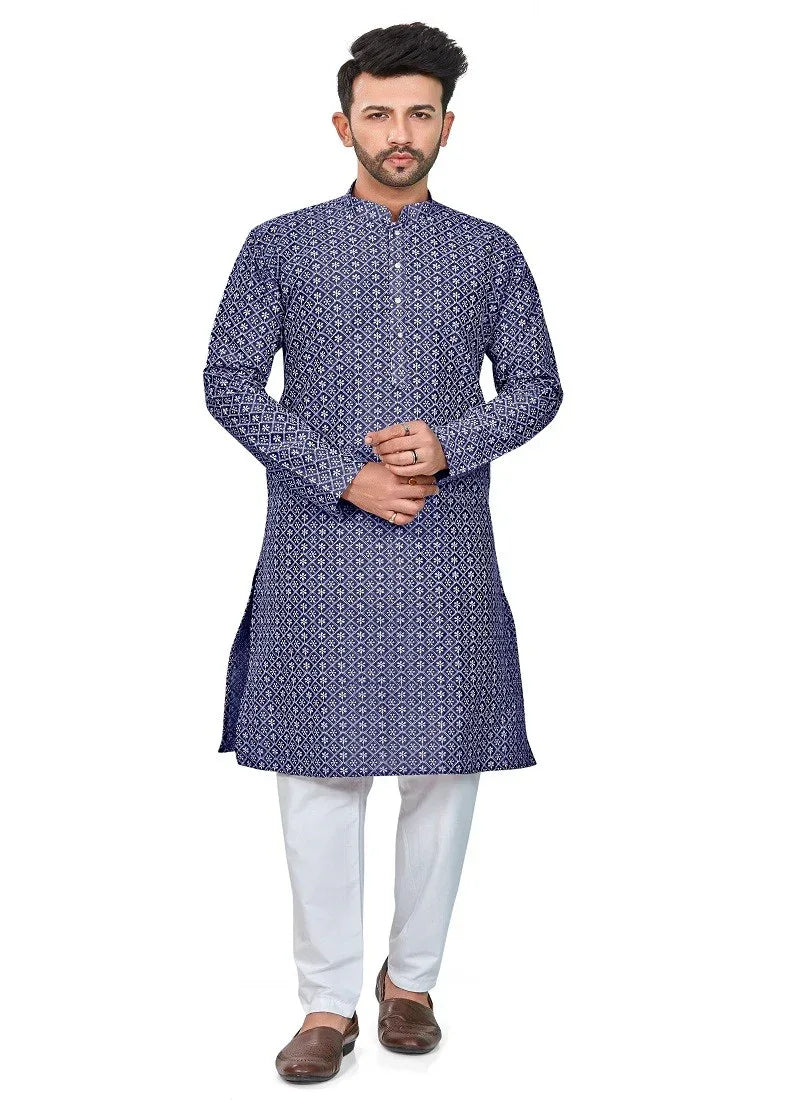 Blue Colour RFSK 0013 Kurta Pajama - Anant Exports
