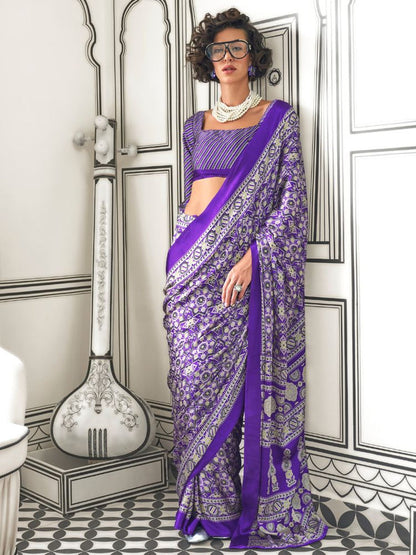 Ajrak Print Saree