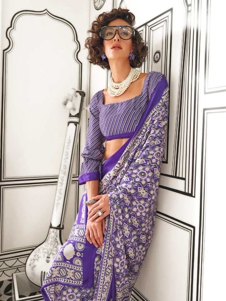 Ajrak Print Saree