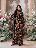 Floral Print Black Chinon Kurta with Matching Sharara and Dupatta

