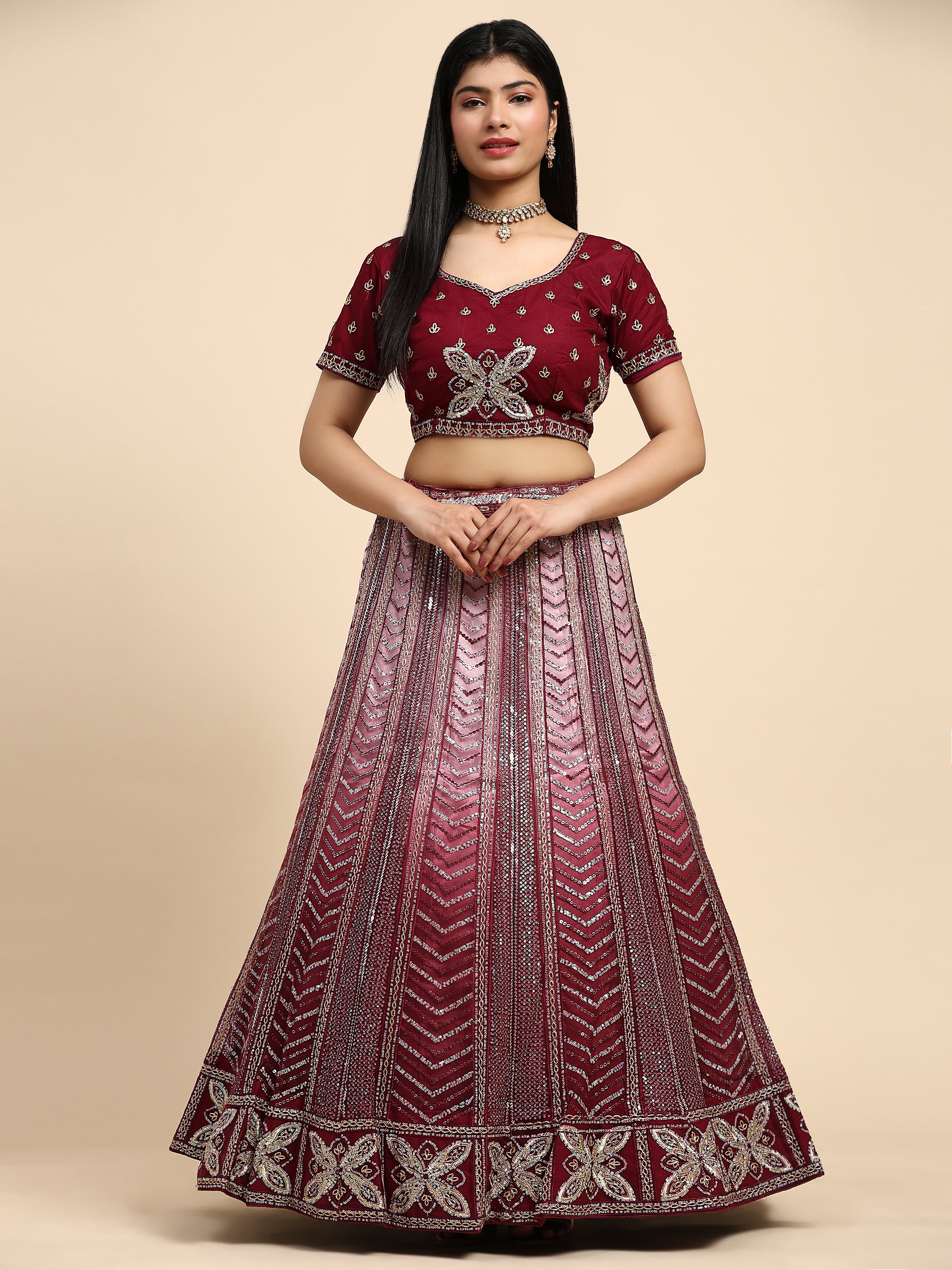 Beautiful Designer Wedding Readymade Crop Top Lehenga Choli