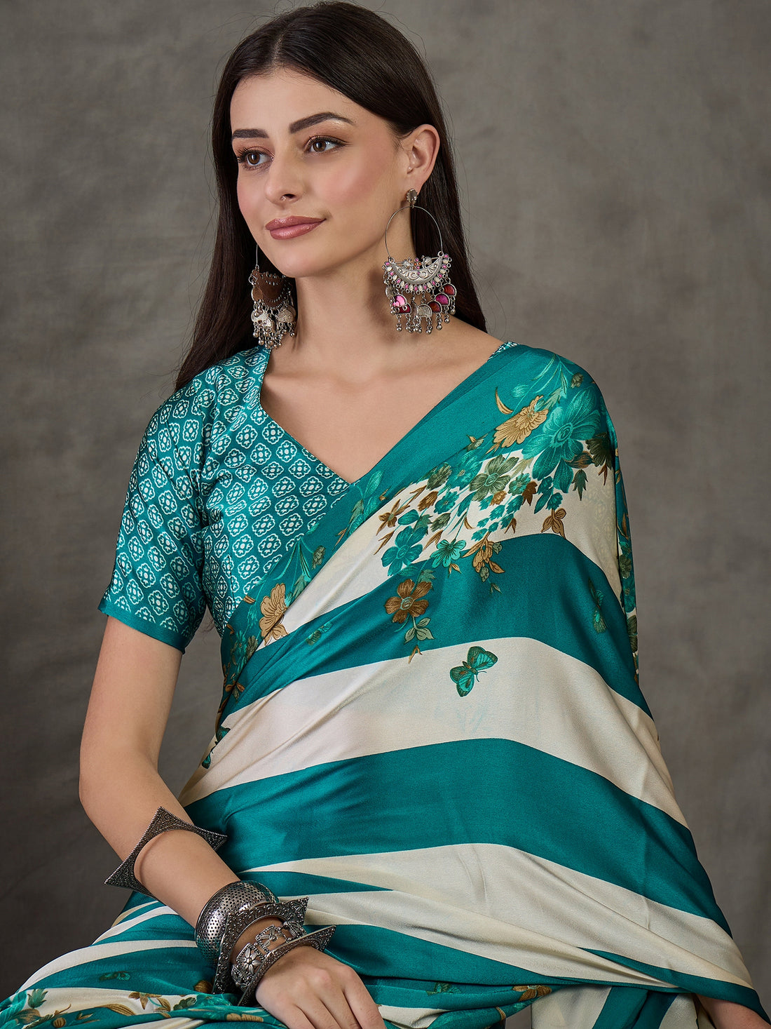 Rama Pure Semi Modal Japan Silk Ajarkh Printed Saree 
