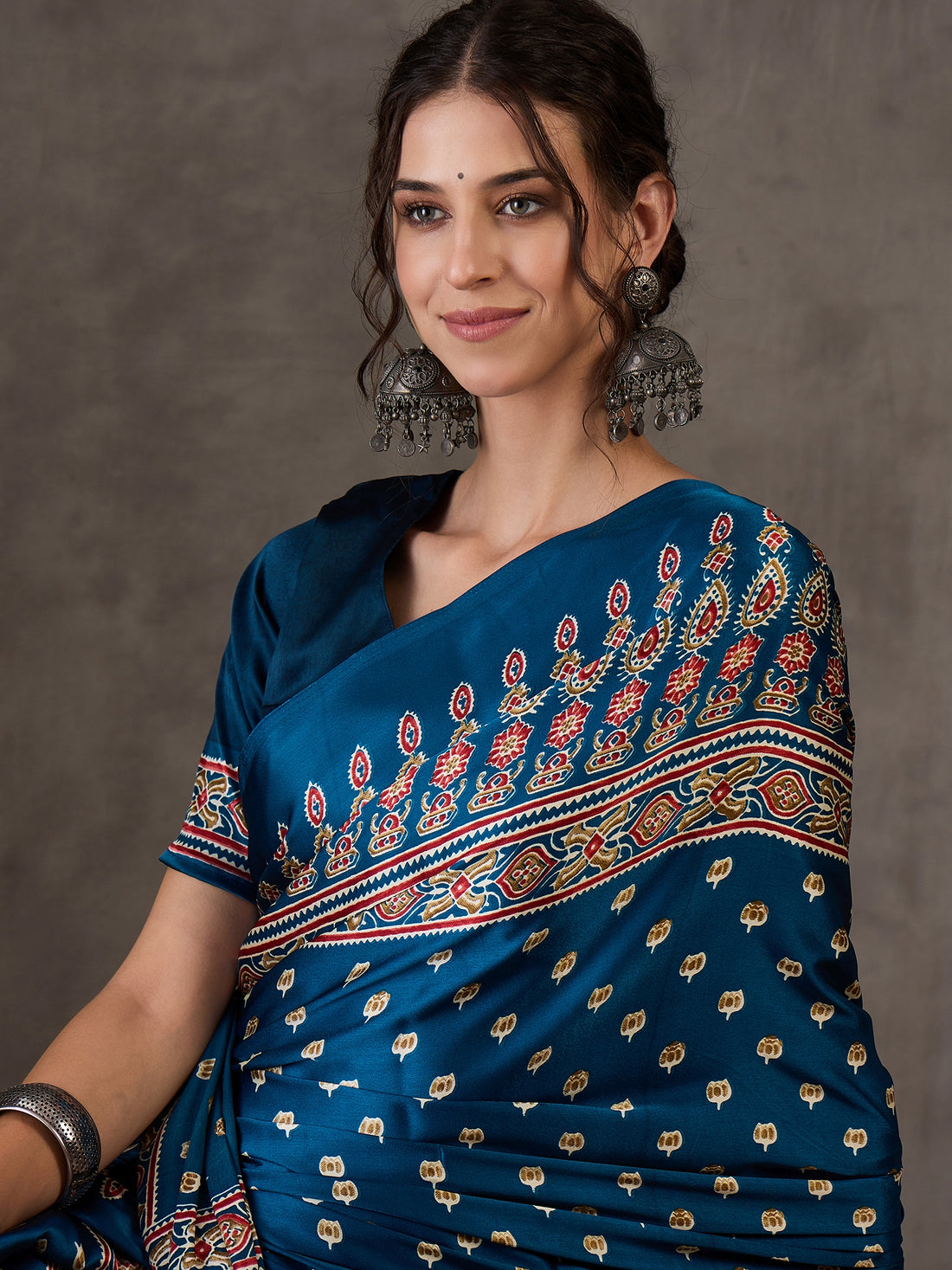 Rana Pure Semi Modal Silk Floral Printed Saree 