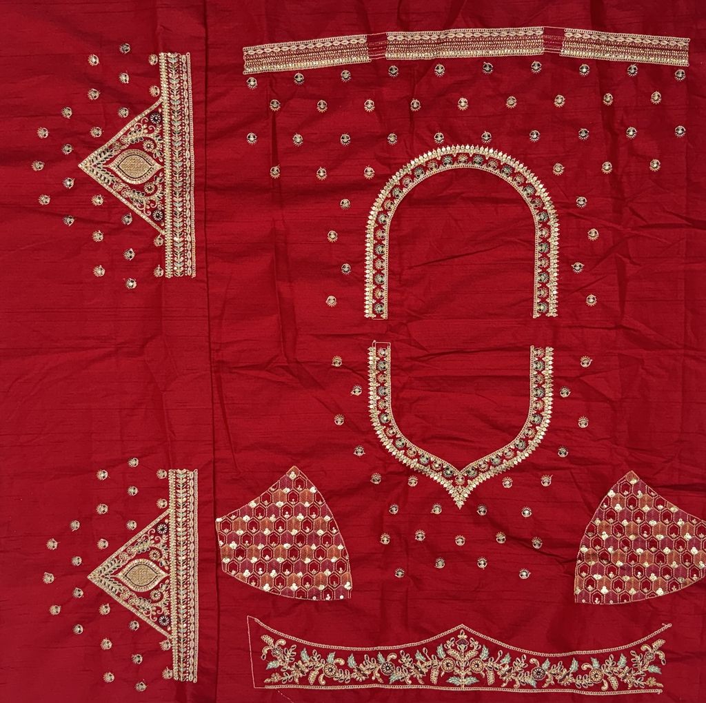 Red Pure Soft Gadhwal Silk Heavy Embroidery Work Bridal Lehenga