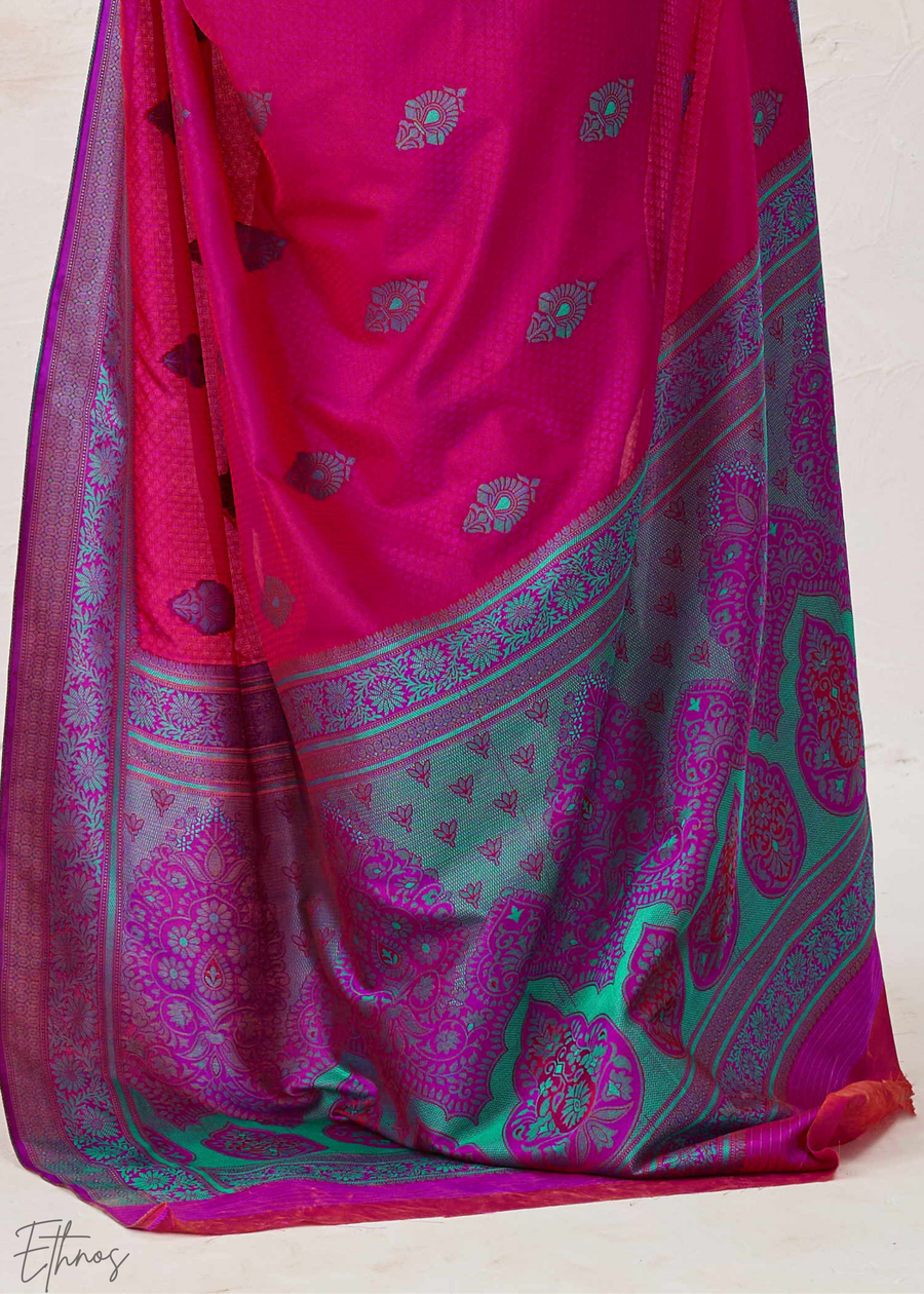 Pink Jacquard Kanjivaram Silk Saree