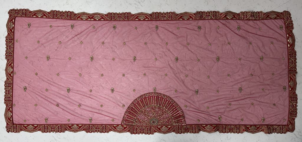 Pink Pure Soft Silk Heavy Embroidery Work Bridal Lehenga