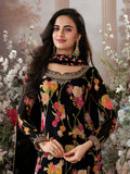 Elegant Black Sharara Suit with Pearl Daman and Lace Border Dupatta

