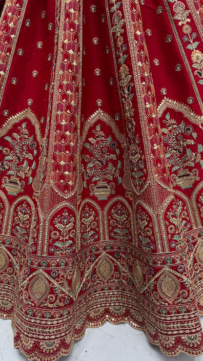 Pink Pure Soft Gadhwal Silk Premium Bridal Lehenga Choli Wedding Lehenga Choli Anant Tex Exports Pvt.Ltd..
