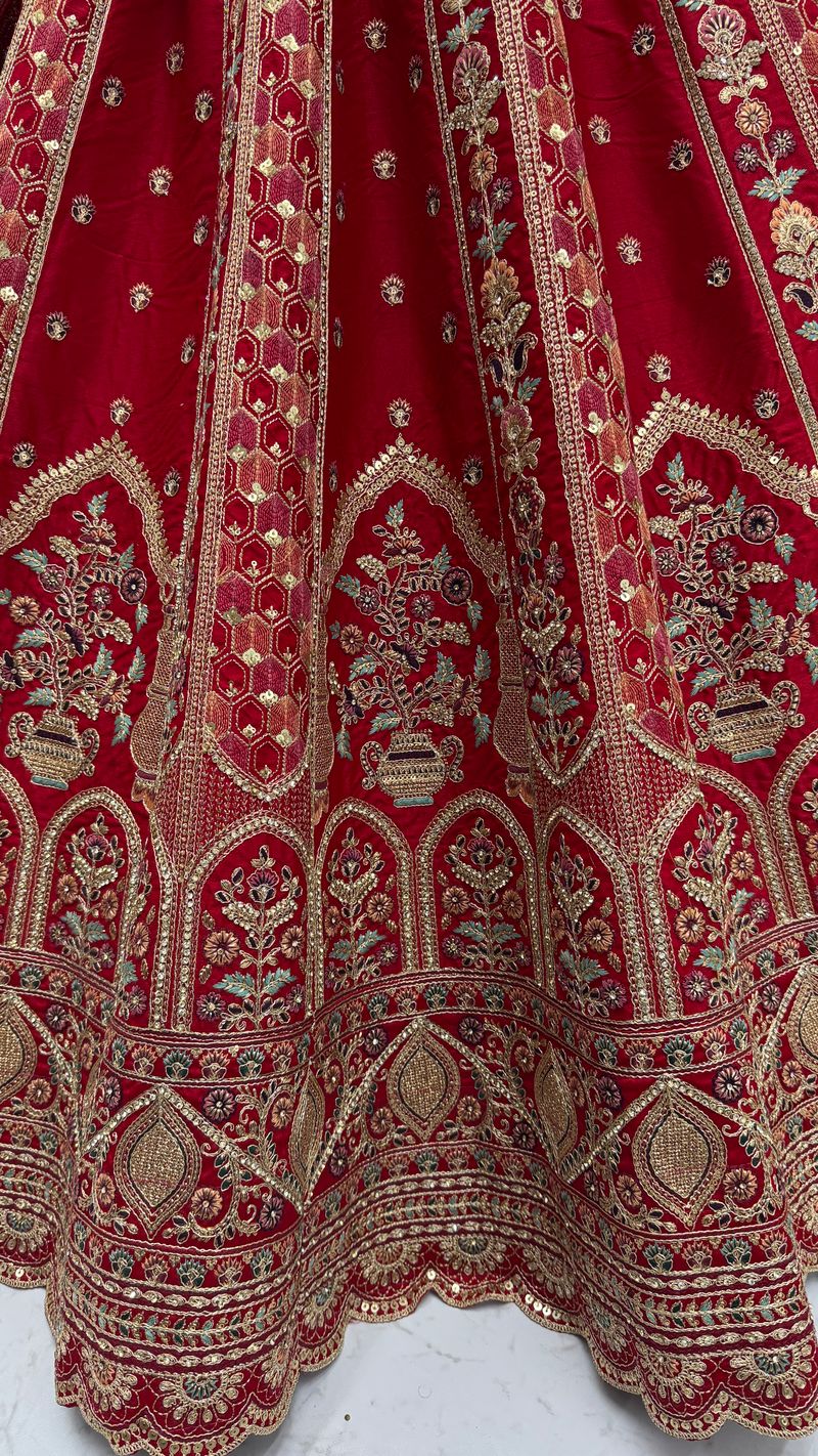 Pink Pure Soft Gadhwal Silk Premium Bridal Lehenga Choli