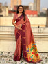 Maroon Premium Soft Silk Pichwai Nature Zari Weaving Saree 