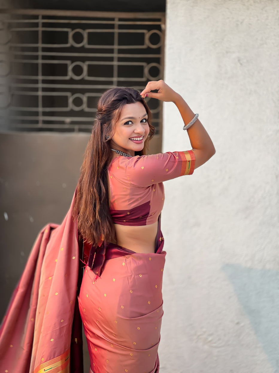 Maroon Premium Soft Silk Pichwai Nature Zari Weaving Saree