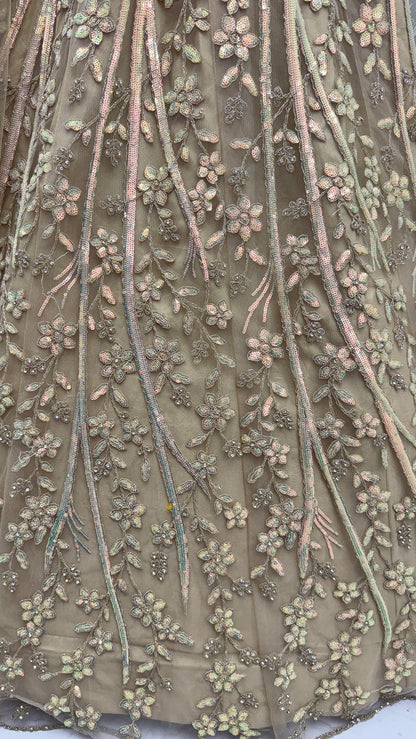 Golden Pure Soft Net Heavy Embroidery Work Bridal Lehenga Bridal Lehenga Anant Tex Exports Pvt.Ltd..