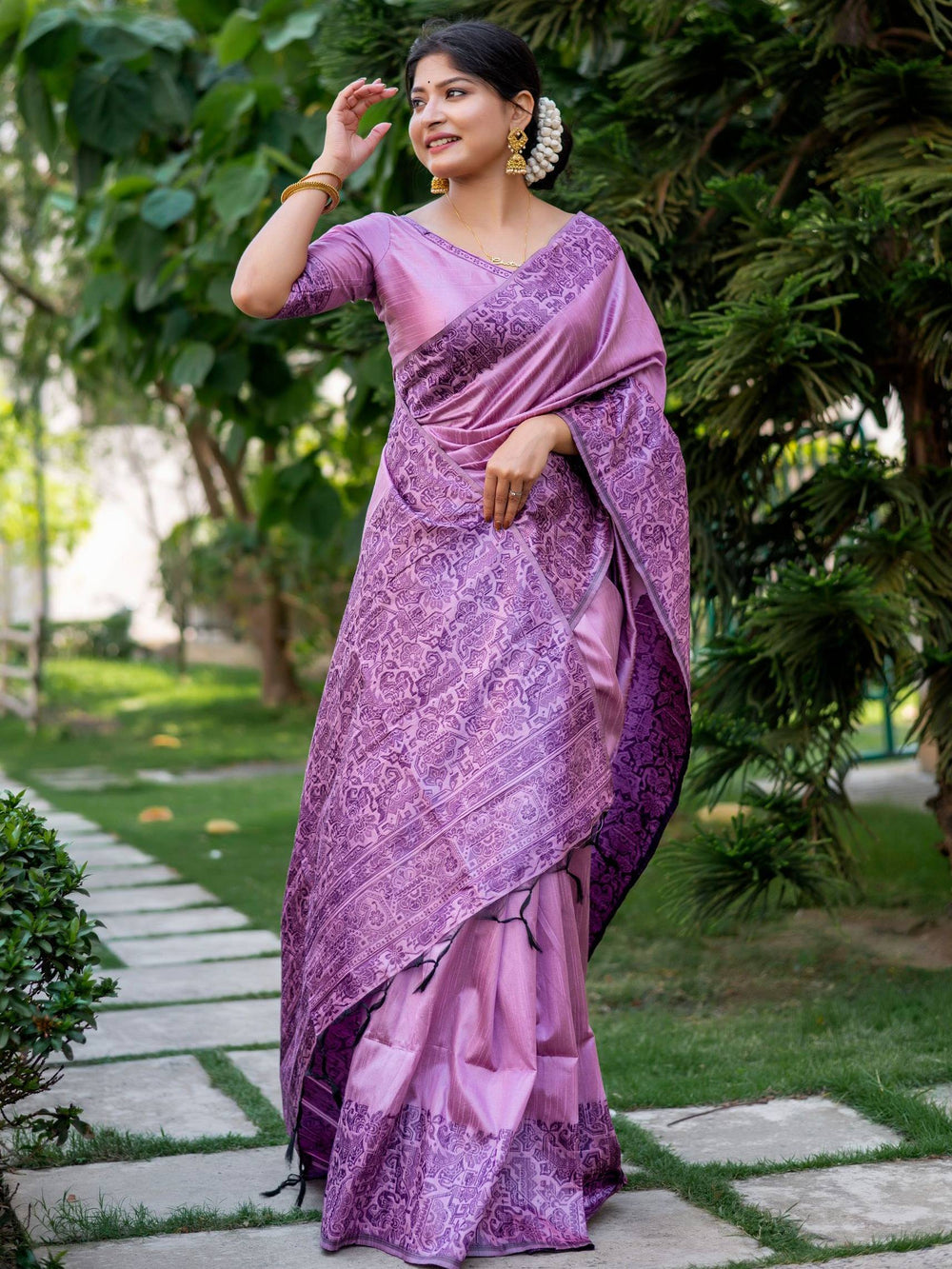 Baby Pink Pure Row Handloom Silk Saree