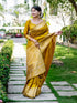 Mustard Yellow Pure Row Handloom Silk Saree Tussar Saree Anant Tex Exports Pvt.Ltd..