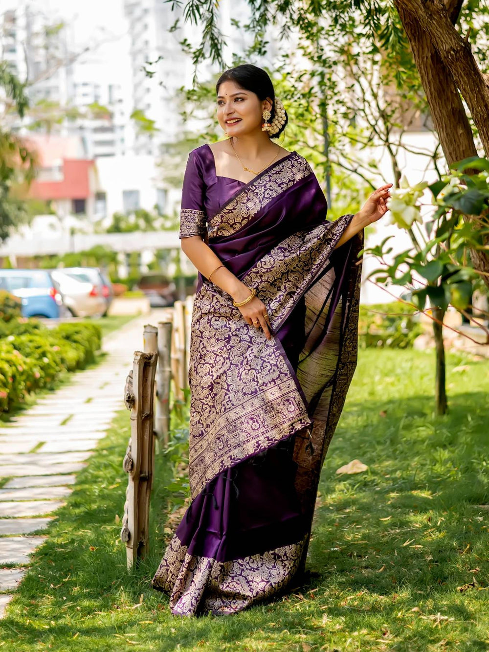Wine Pure Handloom Row Silk Saree