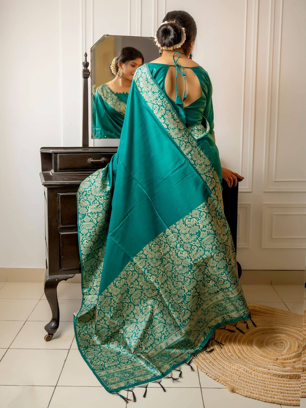 Rama Pure Handloom Row Silk Saree