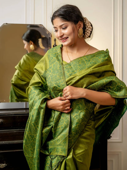 Mahendi Pure Handloom Row Silk Saree Row Silk Saree Anant Tex Exports Pvt.Ltd..