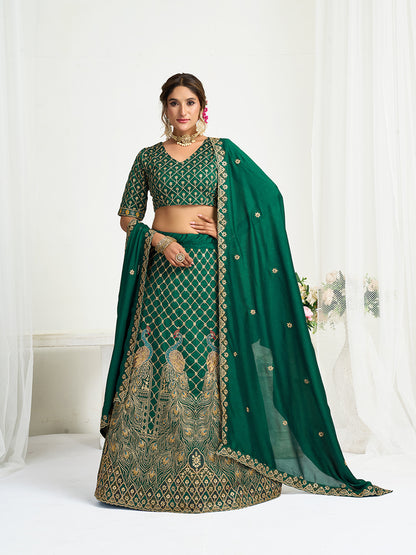 Green Pure Soft Fendi Silk Matching Combo Couple Dress  Anant Tex Exports Pvt.Ltd..