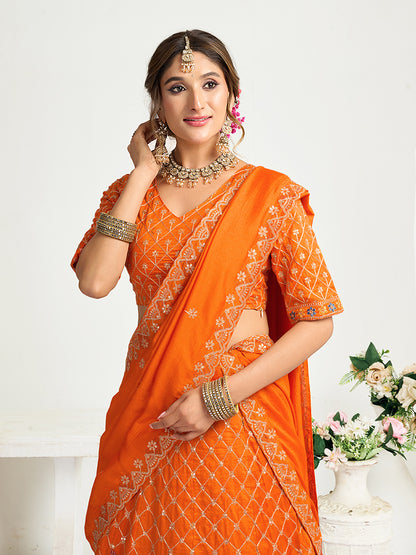 Orange Pure Soft Fendi Silk Matching Combo Couple Dress  Anant Tex Exports Pvt.Ltd..