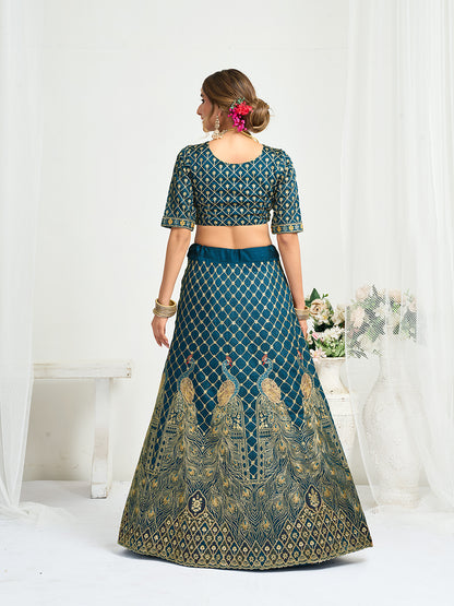 Teal Blue Pure Soft Fendi Silk Matching Combo Couple Dress  Anant Tex Exports Pvt.Ltd..