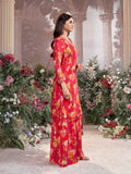 Elegant red floral sharara suit for parties and weddings

